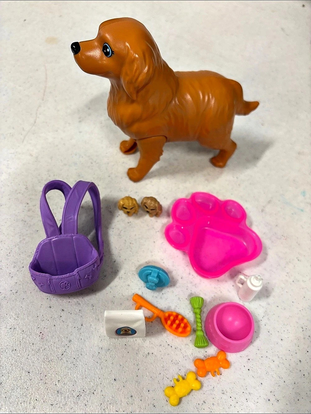 Mattel Barbie Newborn Pups Playset Brown & Pink Toy Set